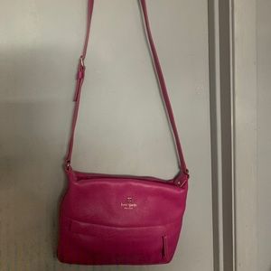 Kate spade hot pink crossbody with front zipper